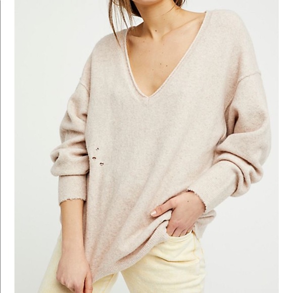 Free People Sweaters - Free People “Ripped and Torn Cashmere Pullover”